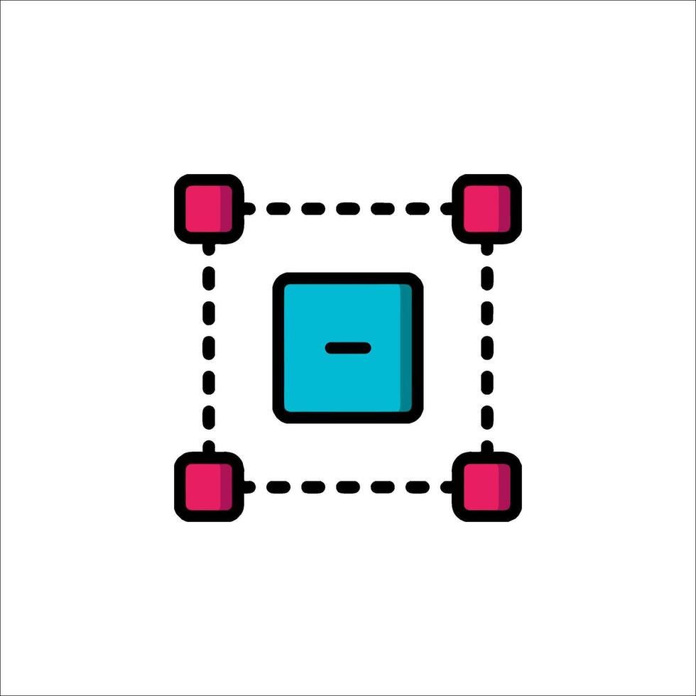 A square with four squares on it vector