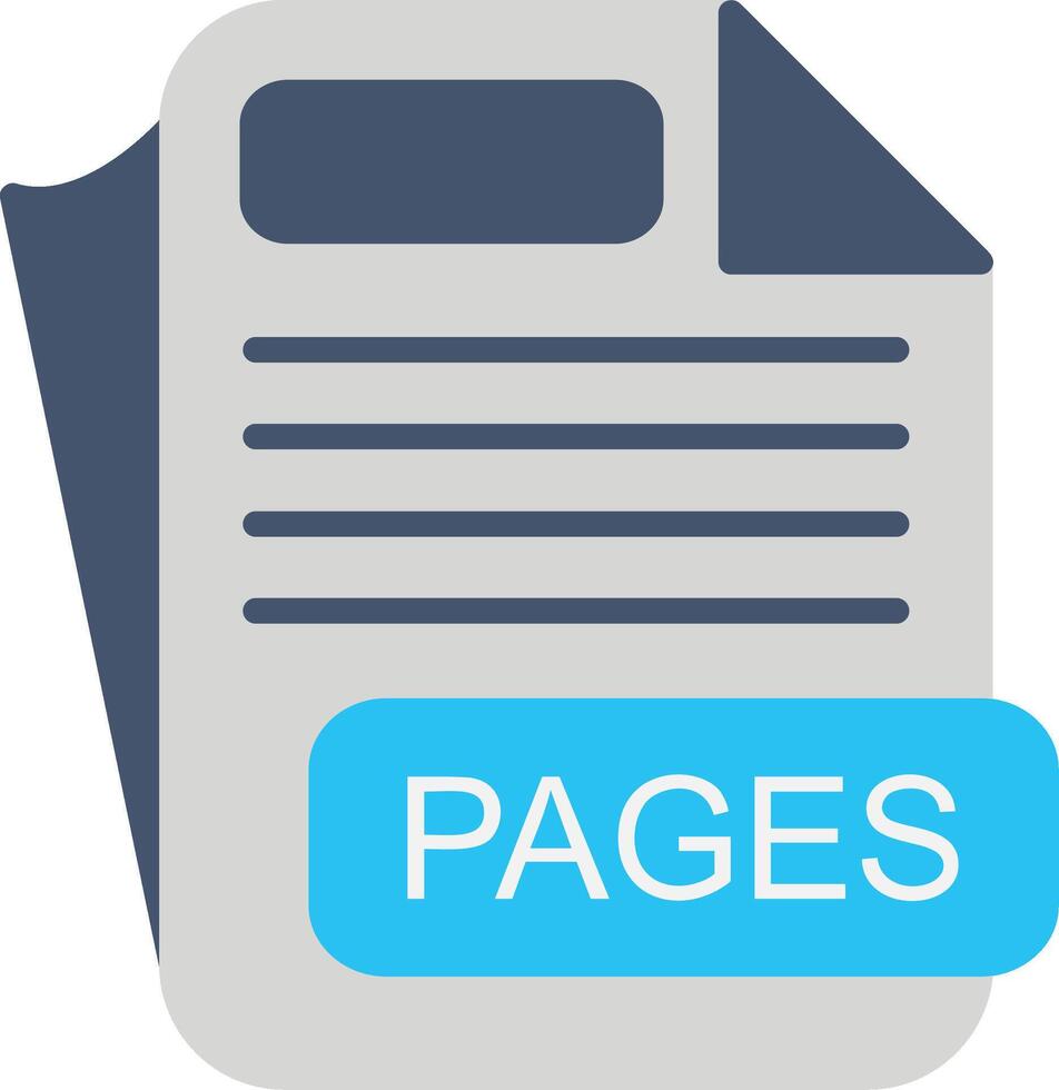 PAGES File Format Flat Icon vector