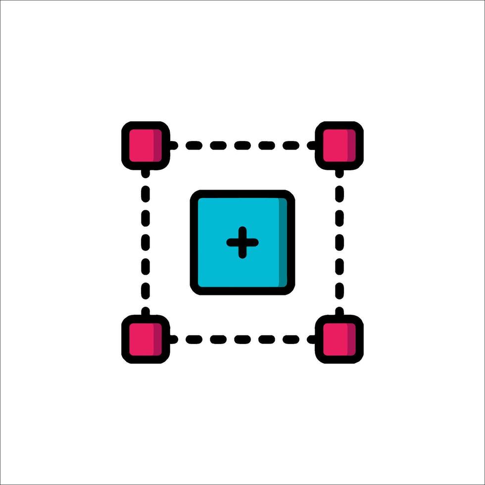 A square with a plus sign on it vector