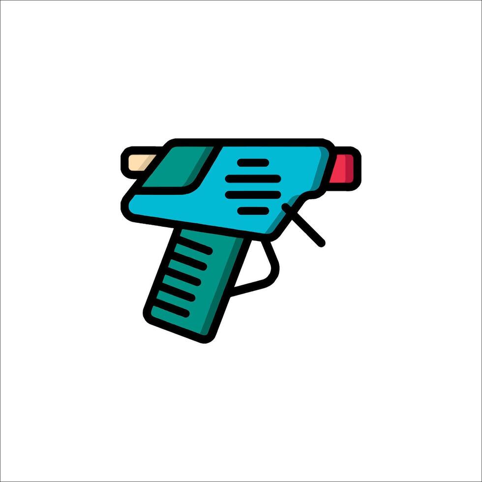 A gun icon in a flat style on a white background vector