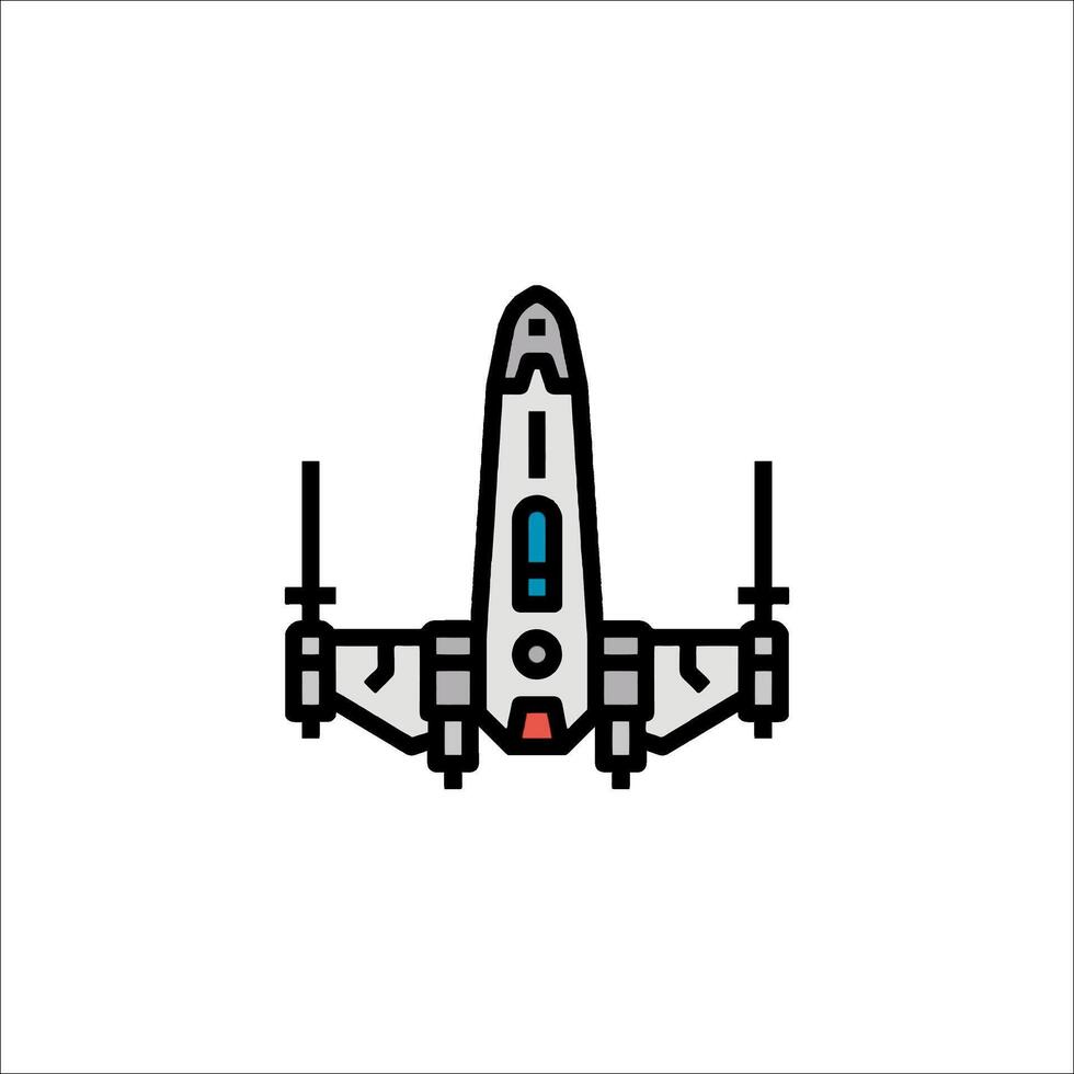 A star wars fighter jet icon on a white background vector