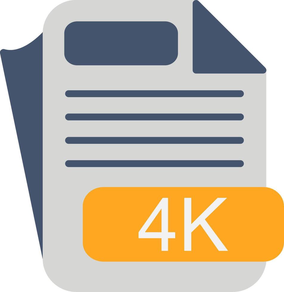 4K File Format Flat Icon vector