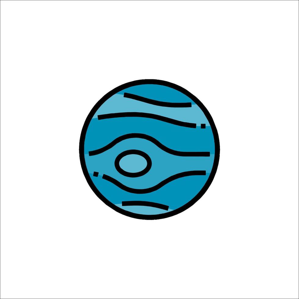 The planet is shown in a line drawing vector