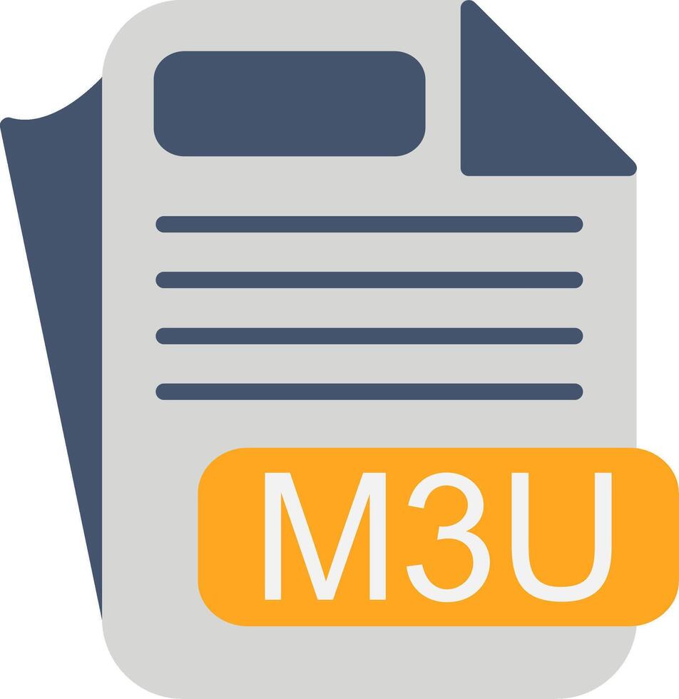 M3U File Format Flat Icon vector