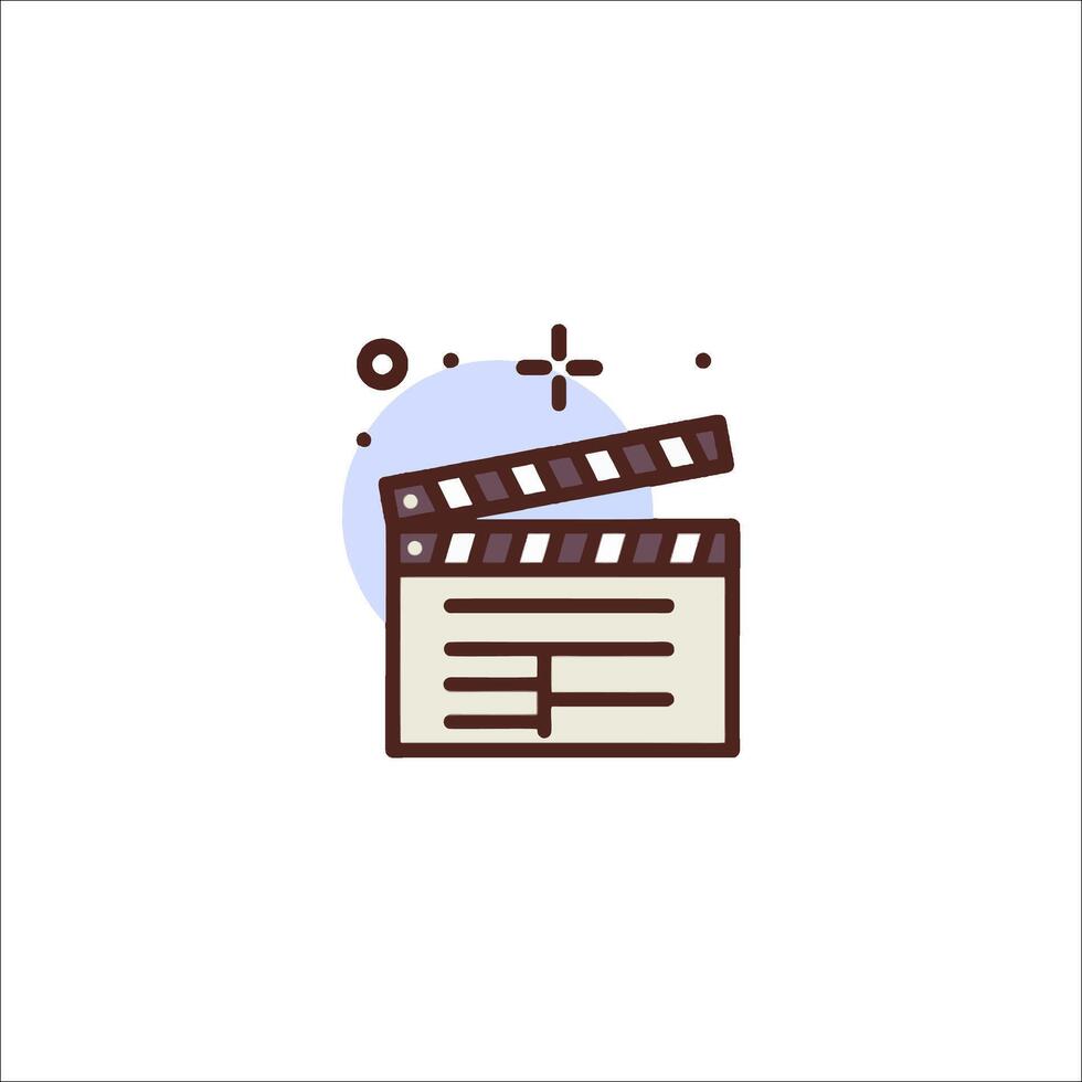 A movie clapboard icon on a white background vector