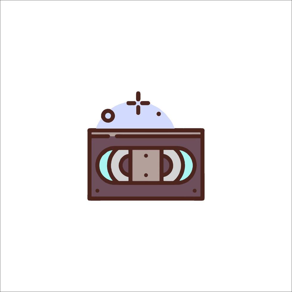 A cassette player icon on a white background vector