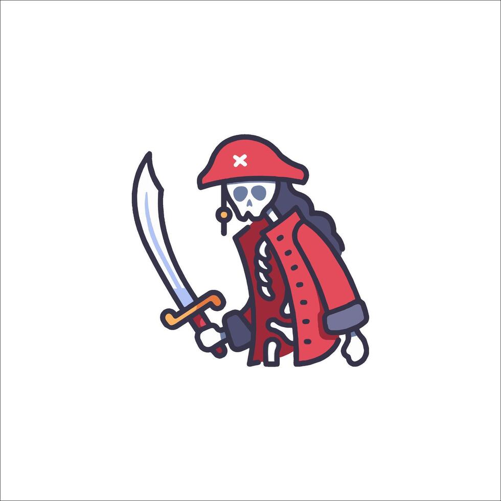 A cartoon pirate with a sword vector