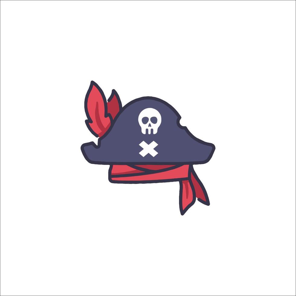 Pirate hat icon illustration vector