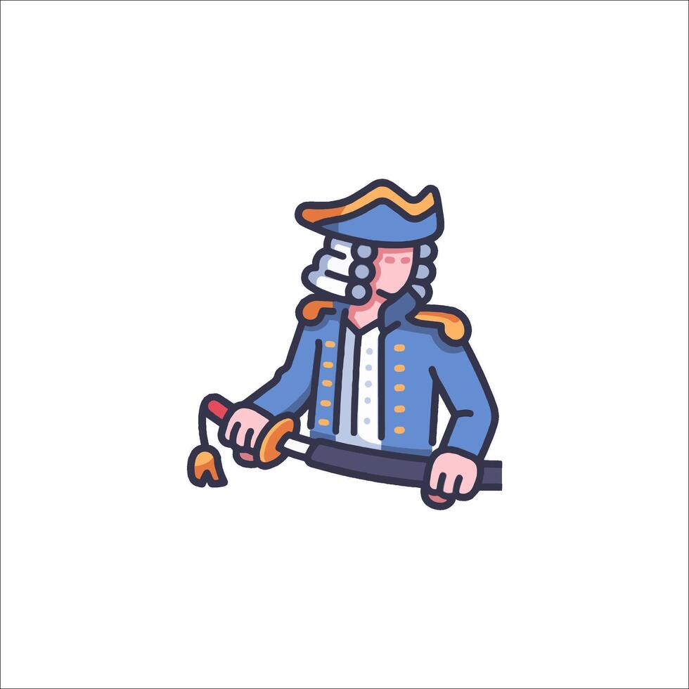 A cartoon character in a military uniform vector