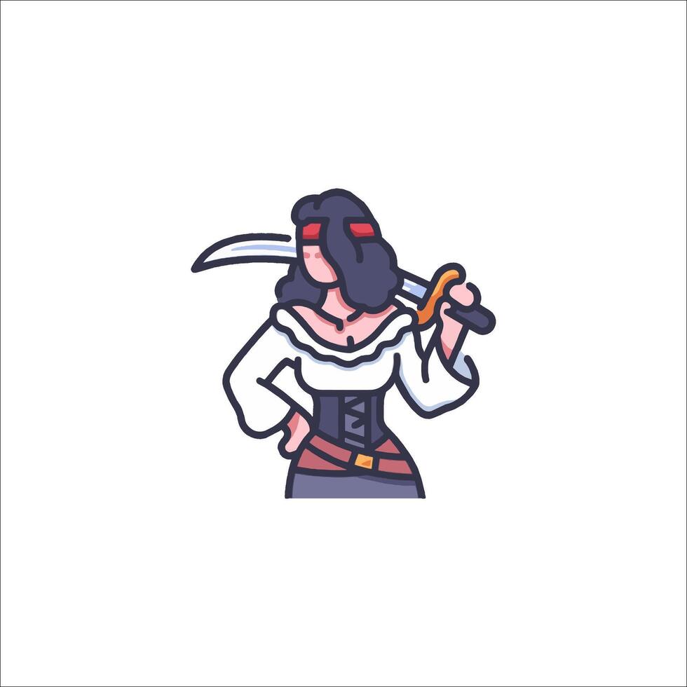 A woman with a sword in her hand vector