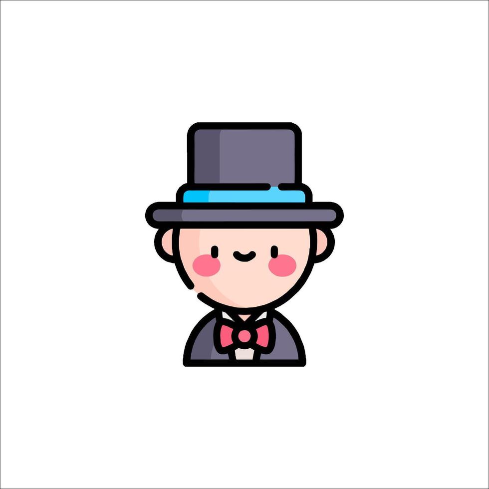 A man in a top hat and bow tie vector
