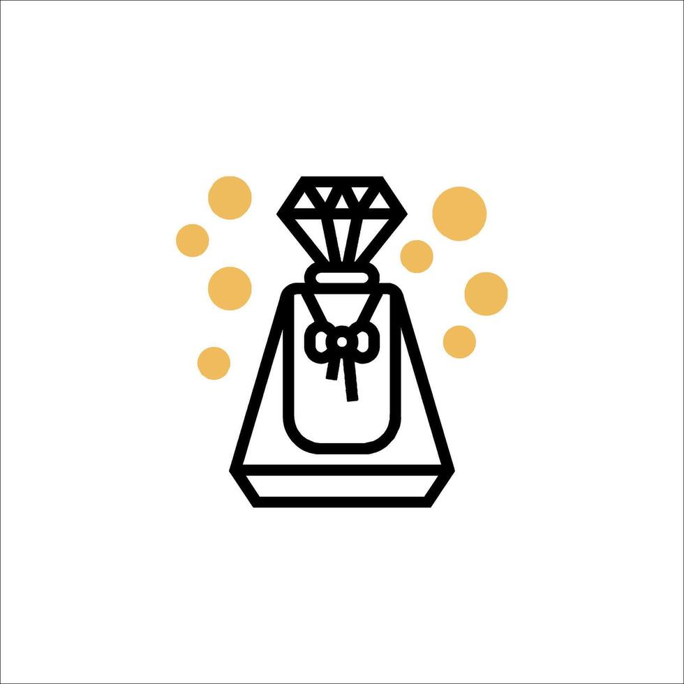 A perfume bottle with a diamond on it vector