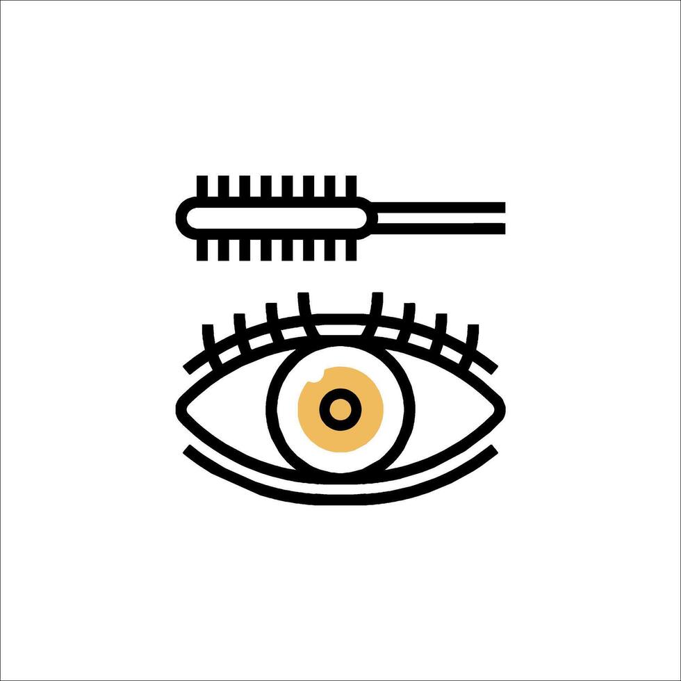 Eyelashes and mascara brush icon illustration vector
