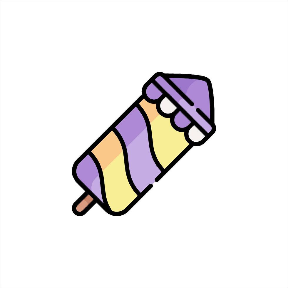 Ice cream icon in line style on white background vector