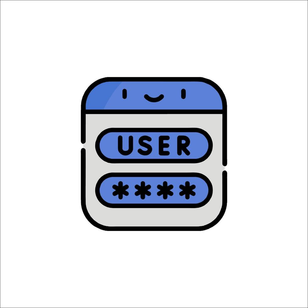 A user interface icon with the word user vector