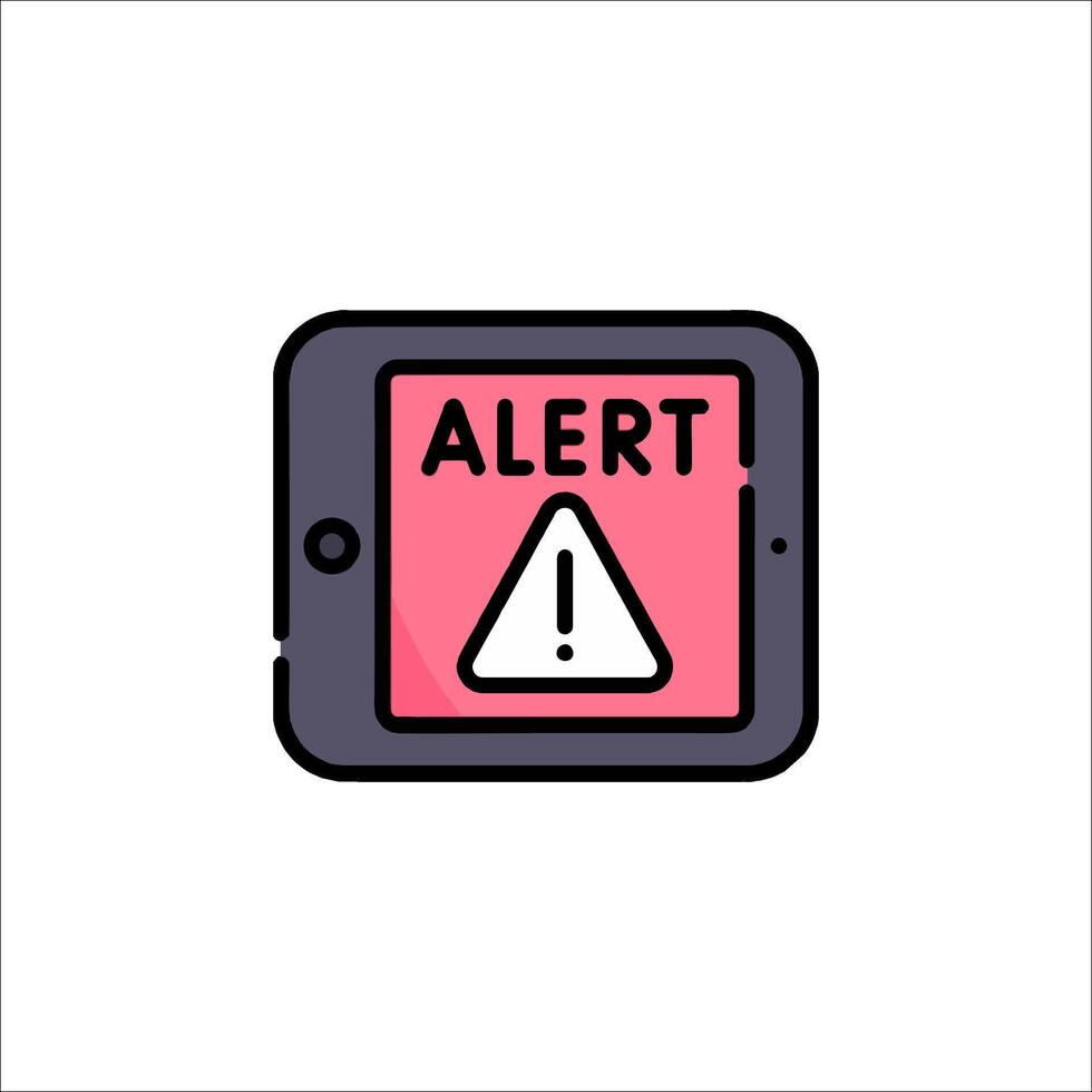 An alert sign on a tablet computer vector