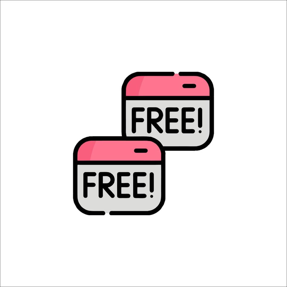Two free stickers on a white background vector