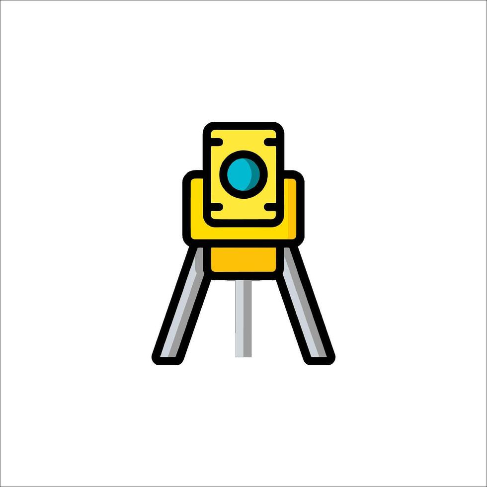 A yellow and black construction machine on a tripod vector