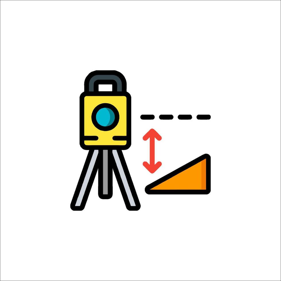 A line drawing of a camera and a tripod vector