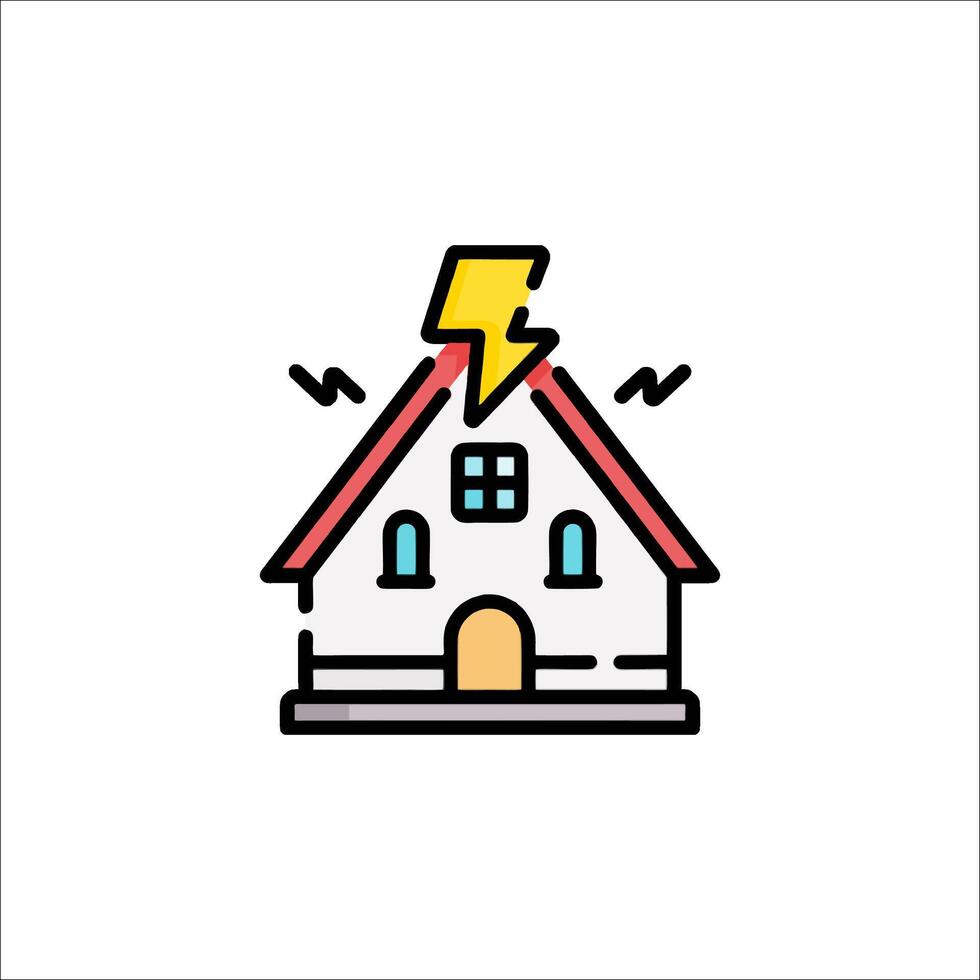 House with lightning icon illustration vector