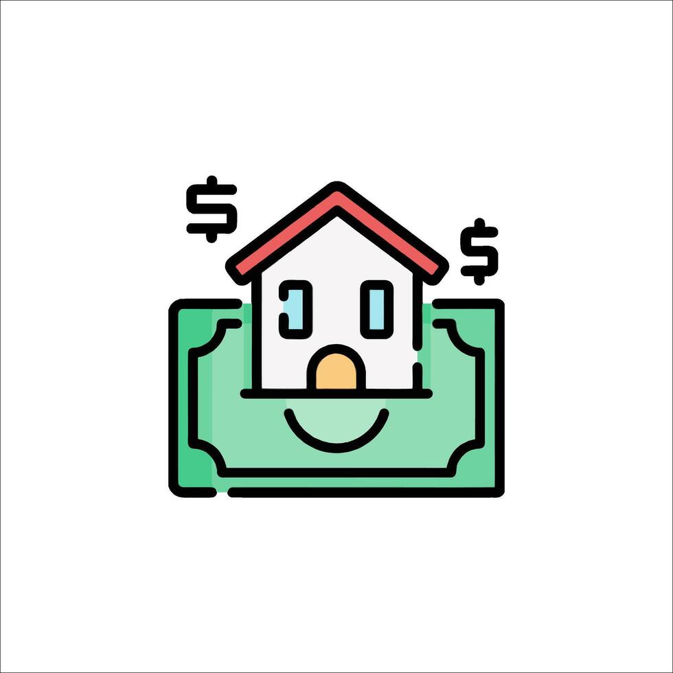 A house with dollar signs on it vector