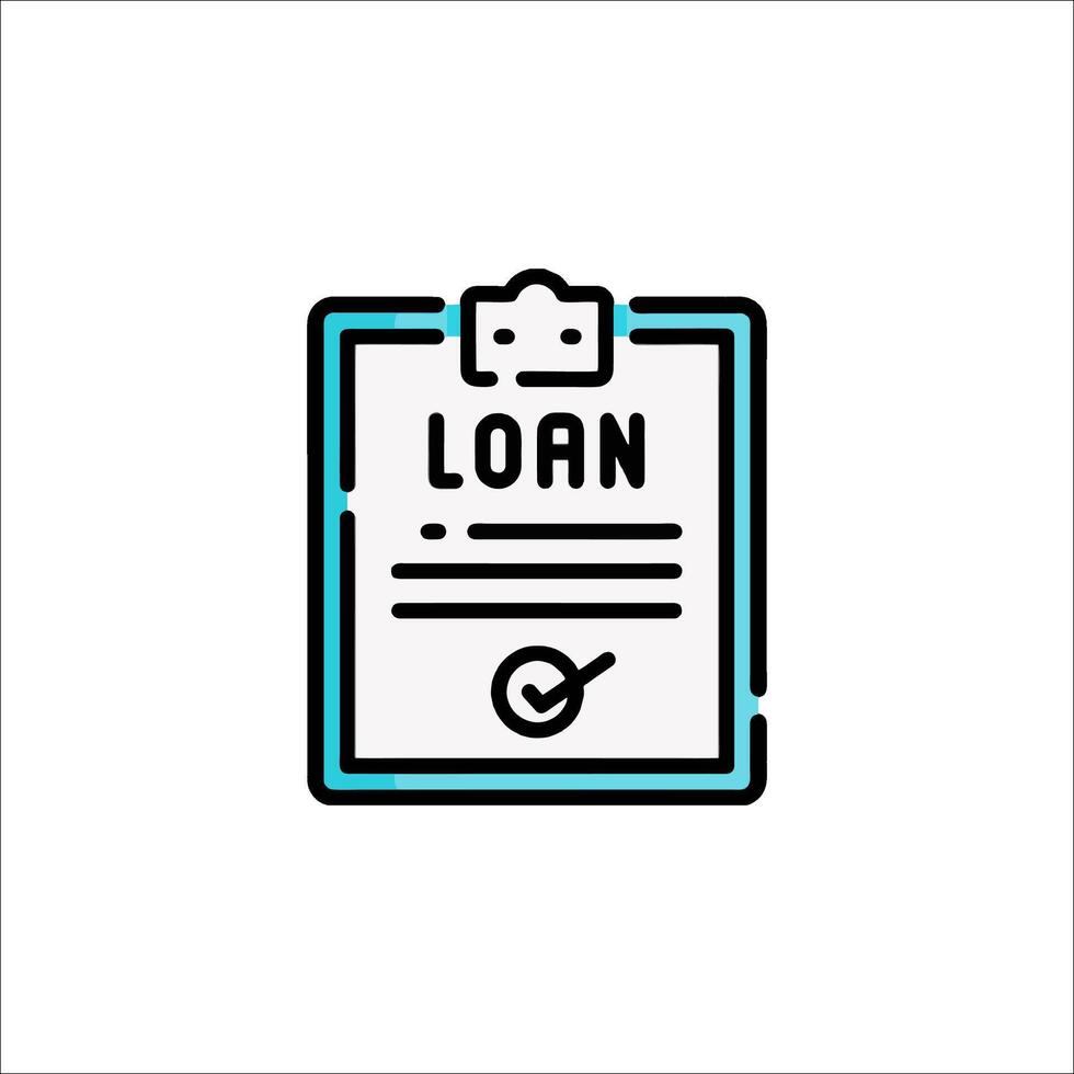 A loan application form with a check mark vector