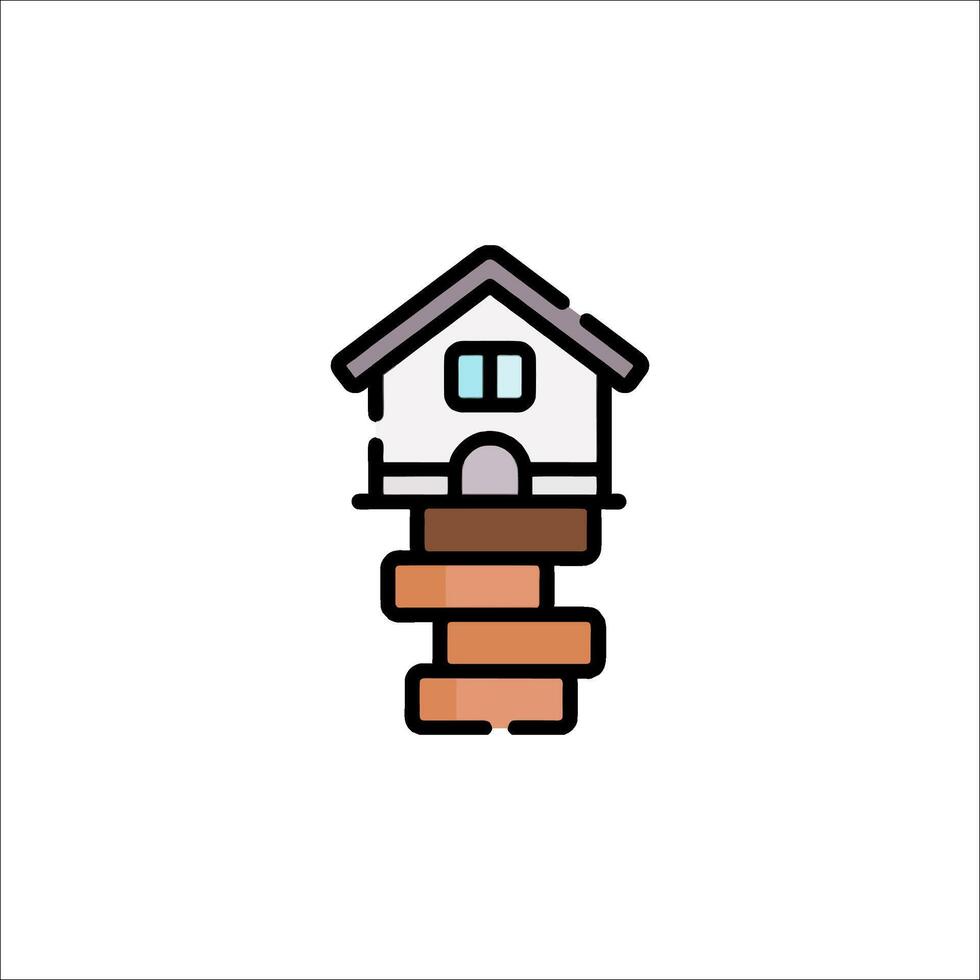 A house on top of a stack of bricks vector