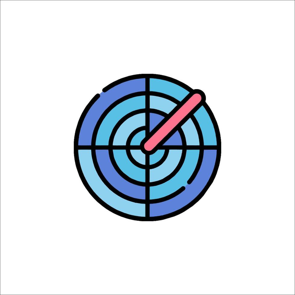 A target with a red arrow in the center of it vector