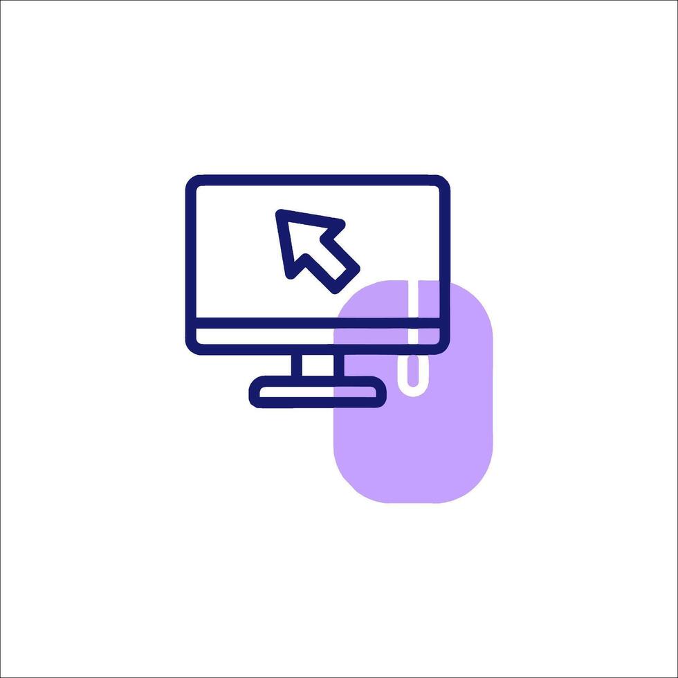 A computer mouse and monitor icon vector
