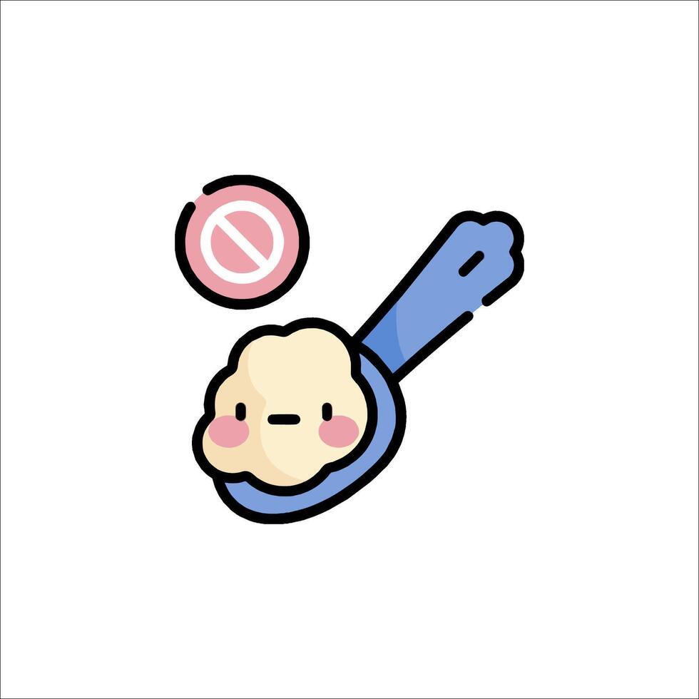 A spoon with a spoon and a spoon with a no sign on it vector