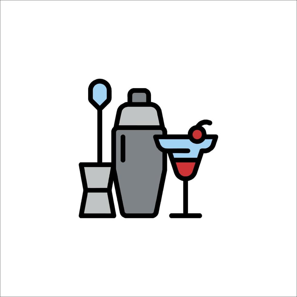 A cocktail shaker and a cocktail glass vector