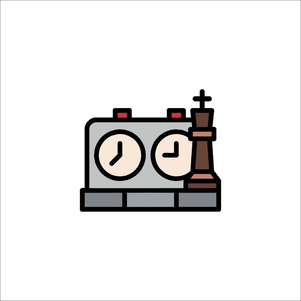 A clock and chess piece icon on a white background vector