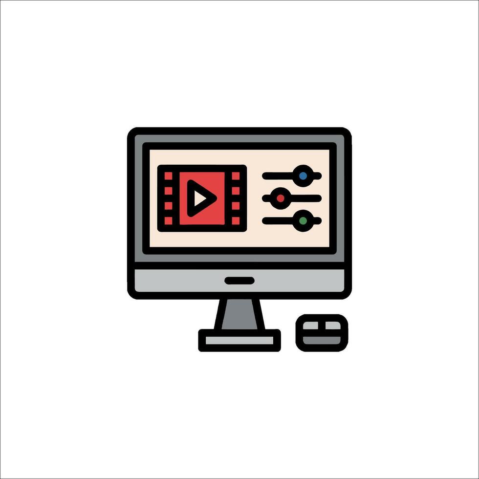 player icon on a computer monitor vector