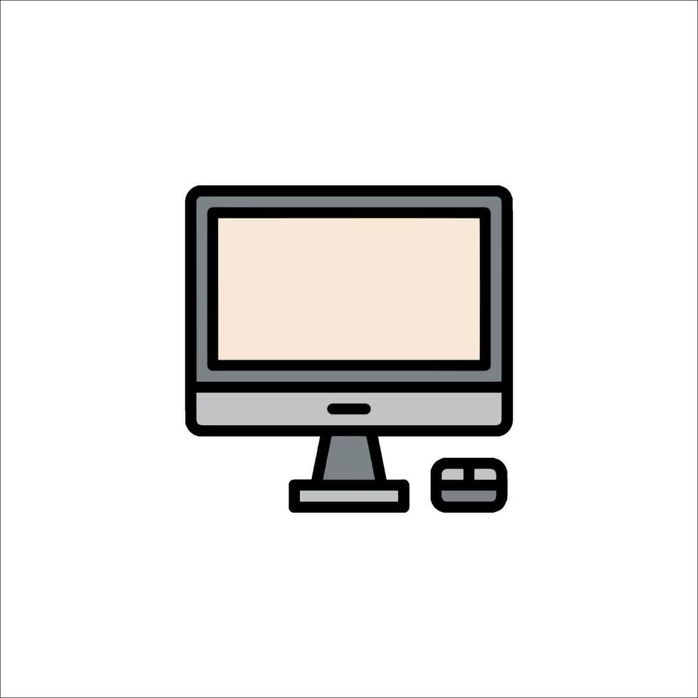 Computer monitor icon illustration vector
