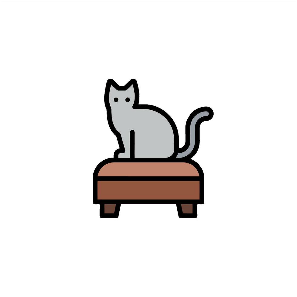 A cat sitting on a couch icon vector