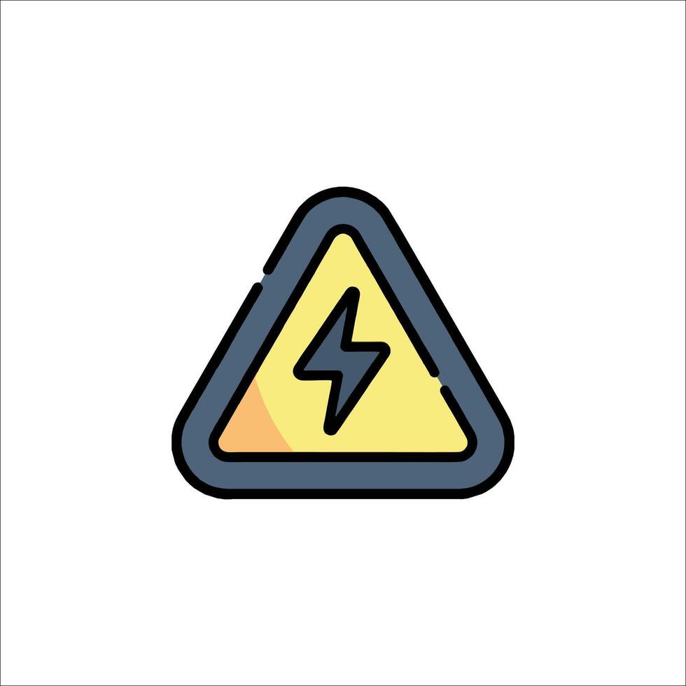 A yellow triangle with a lightning bolt on it vector