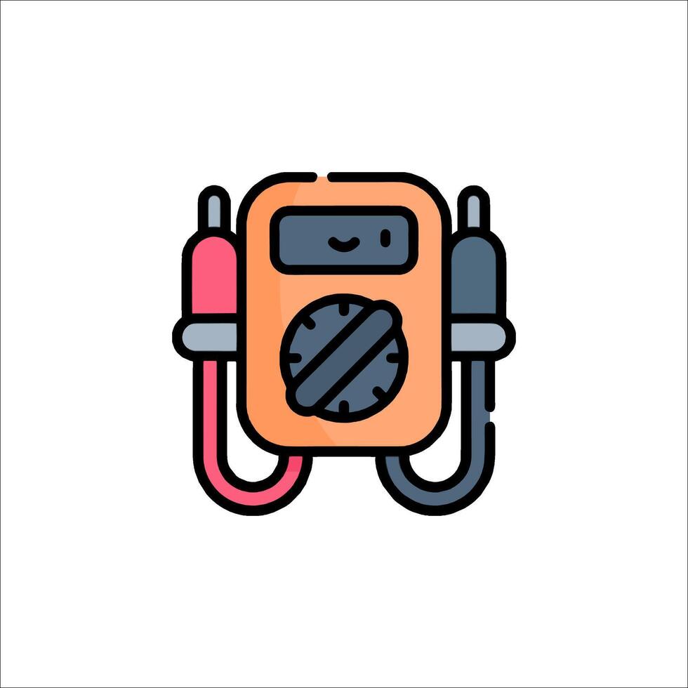 A cartoon character holding a multimeter vector