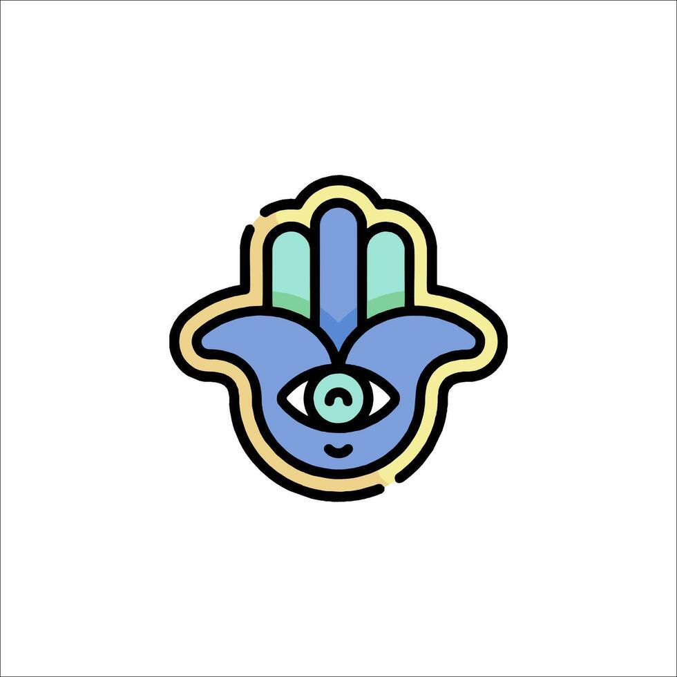 A hamsa hand with an eye on it vector