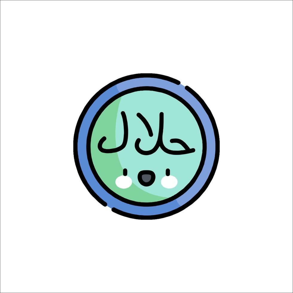 A cartoon character with the word 'alhamdulillah' in arabic vector