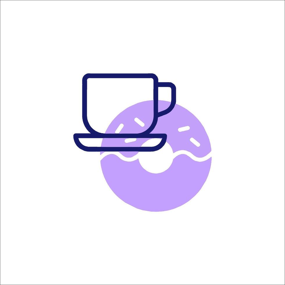 A cup of coffee and donut icon vector