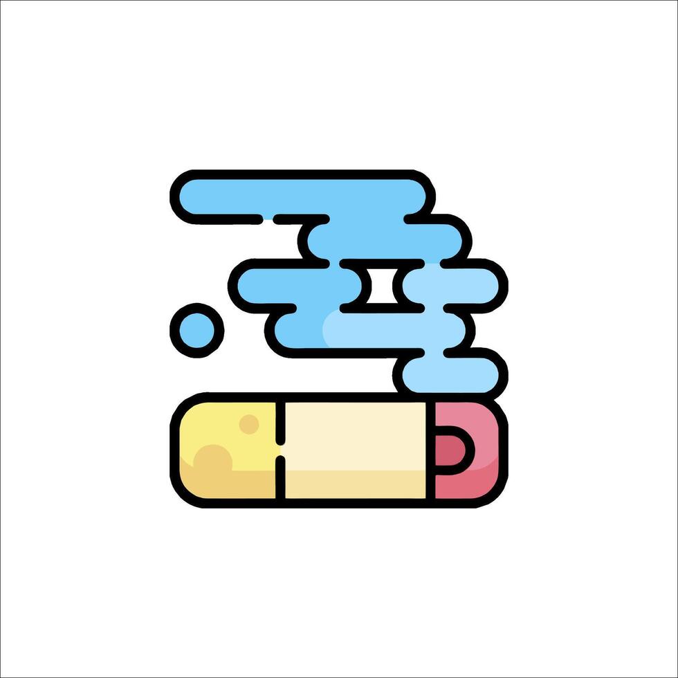 A cartoon tube with a smoke coming out of it vector