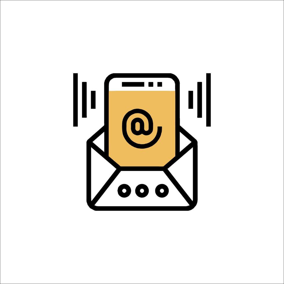 Email icon with phone and phone icon vector