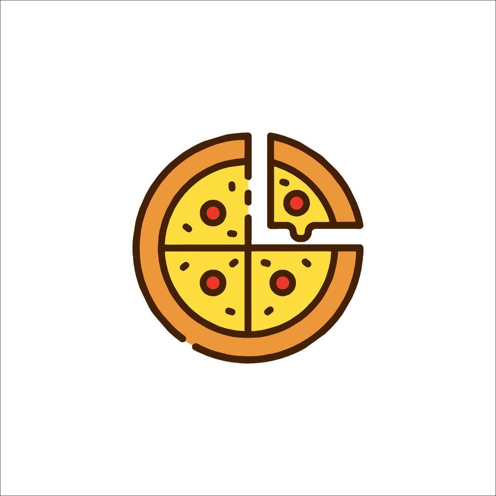 Pizza slice icon illustration vector