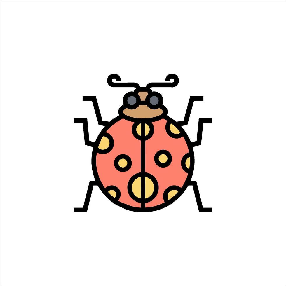 A ladybug icon with a black and white background vector