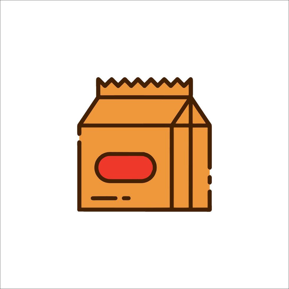 A box with a red sticker on it vector