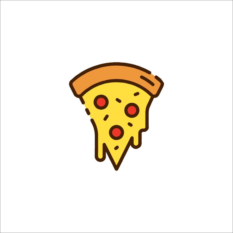 Pizza slice icon illustration vector