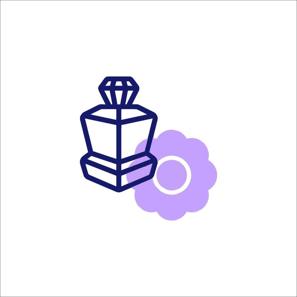 A purple flower and a perfume bottle vector