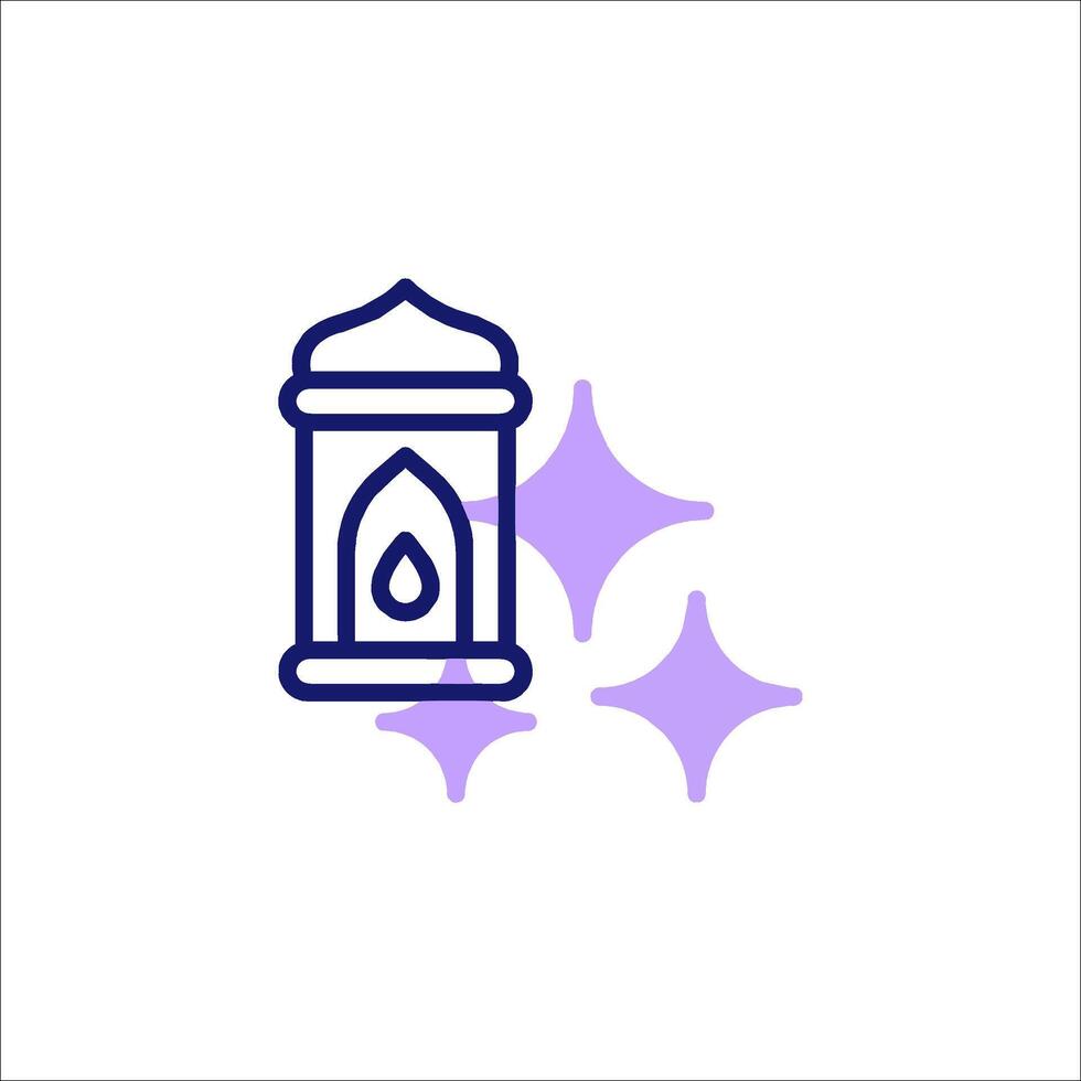 A purple icon of a candle with stars vector