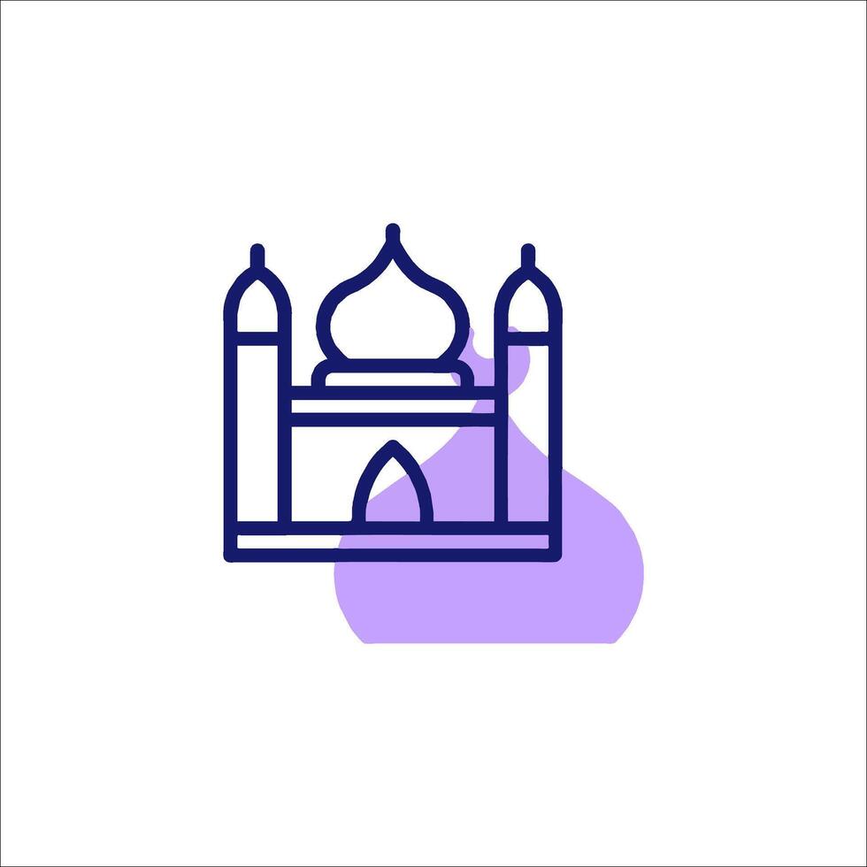 A mosque icon in purple and blue vector