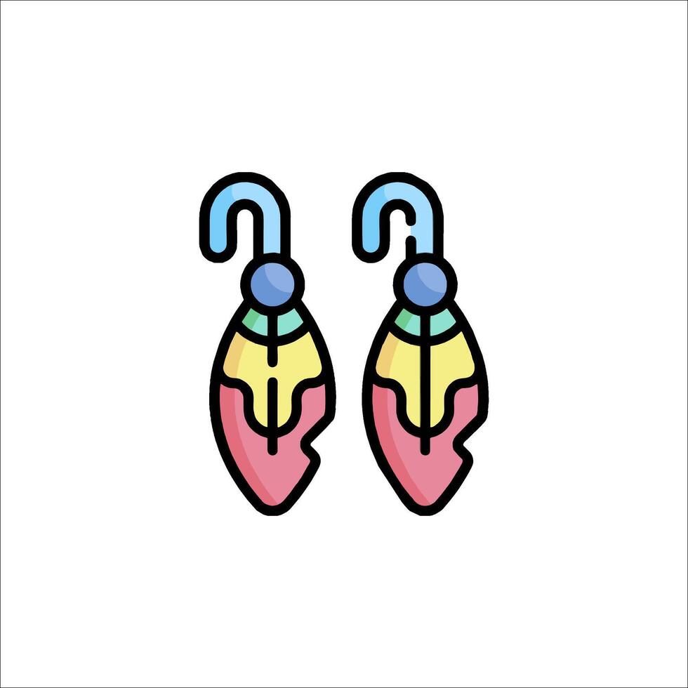 Colorful earrings icon illustration vector